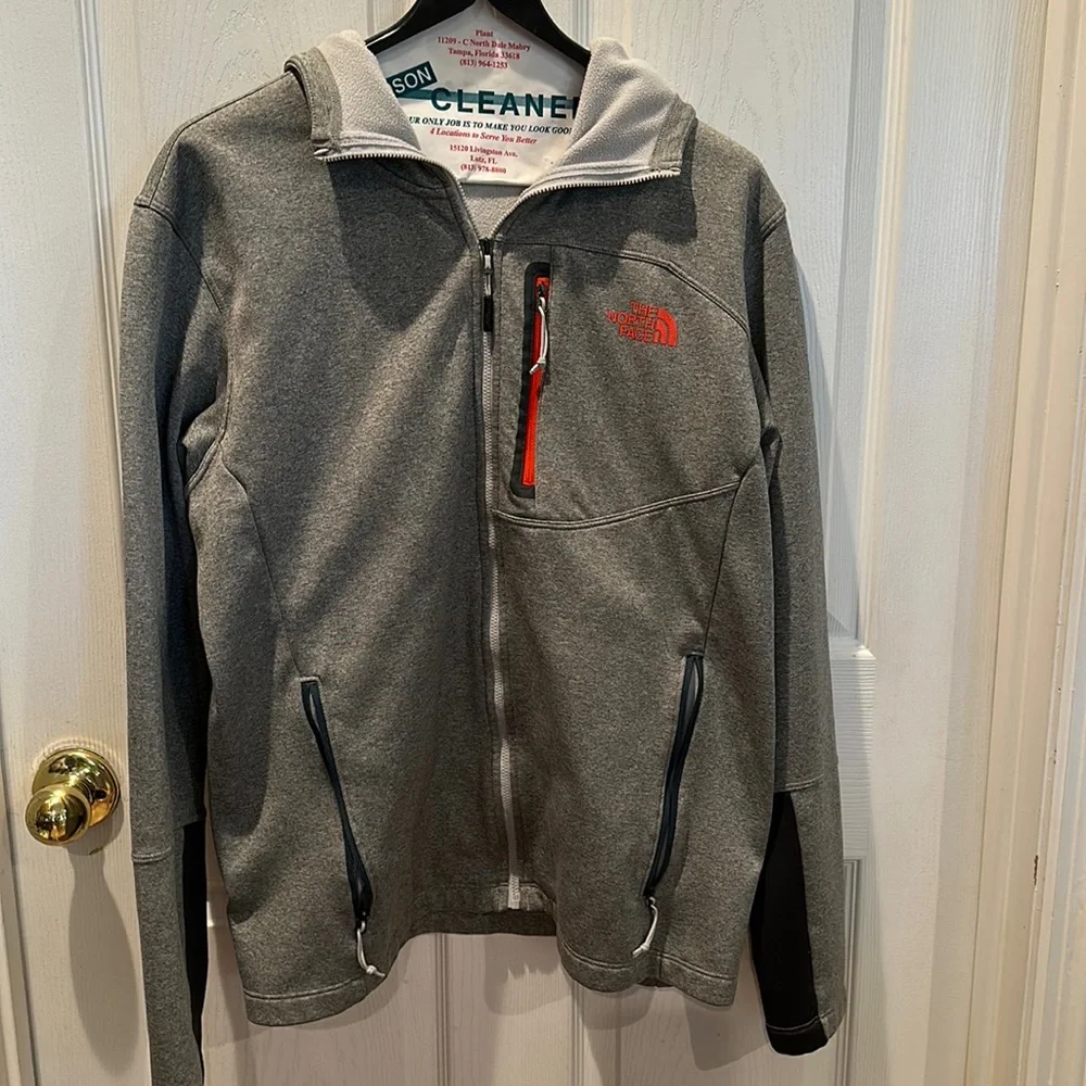The North Face Full Zip Hoodie Jacket Mens Gray /Orange Size M nwot